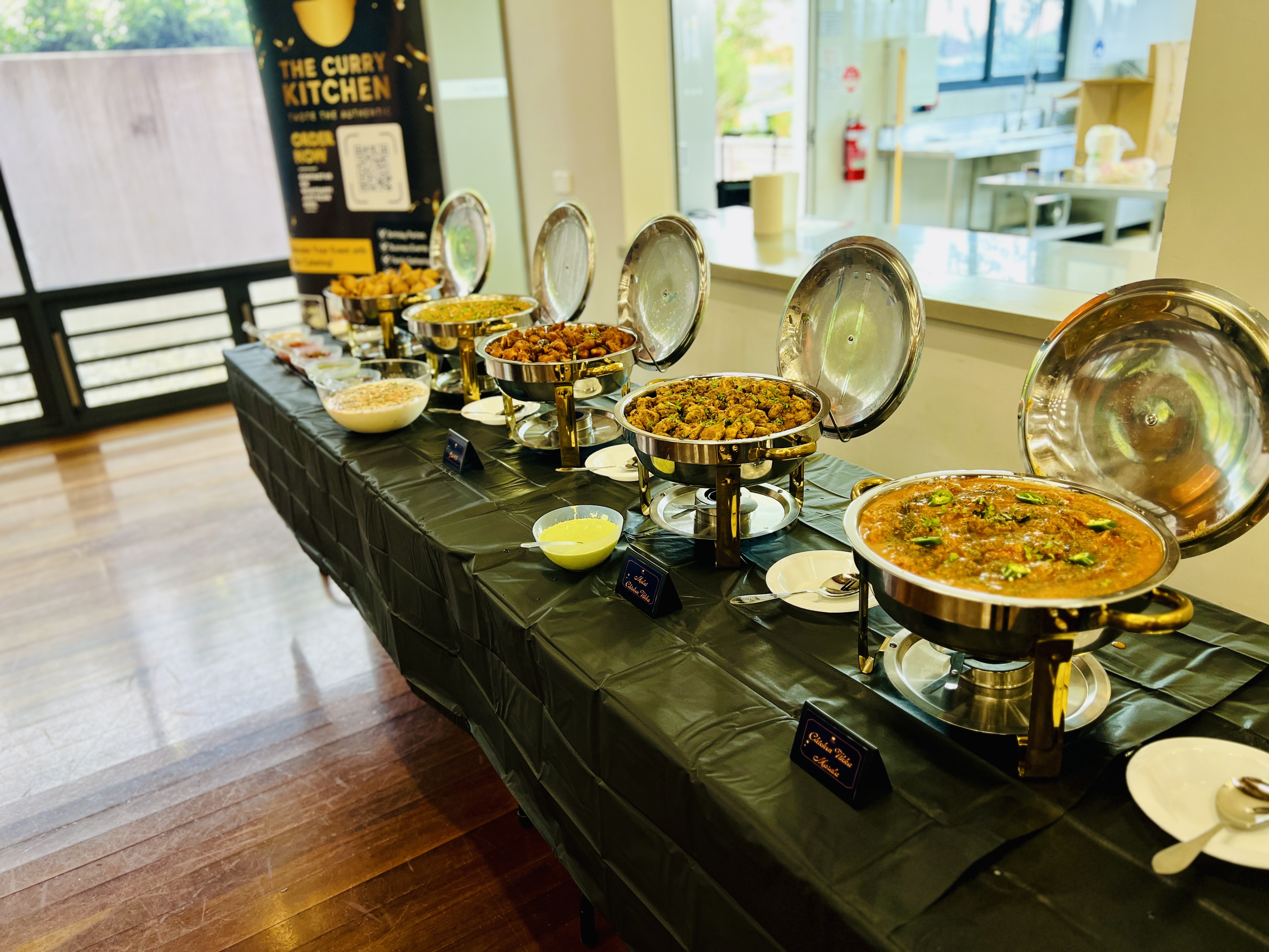 Catering spread from The Curry Kitchen