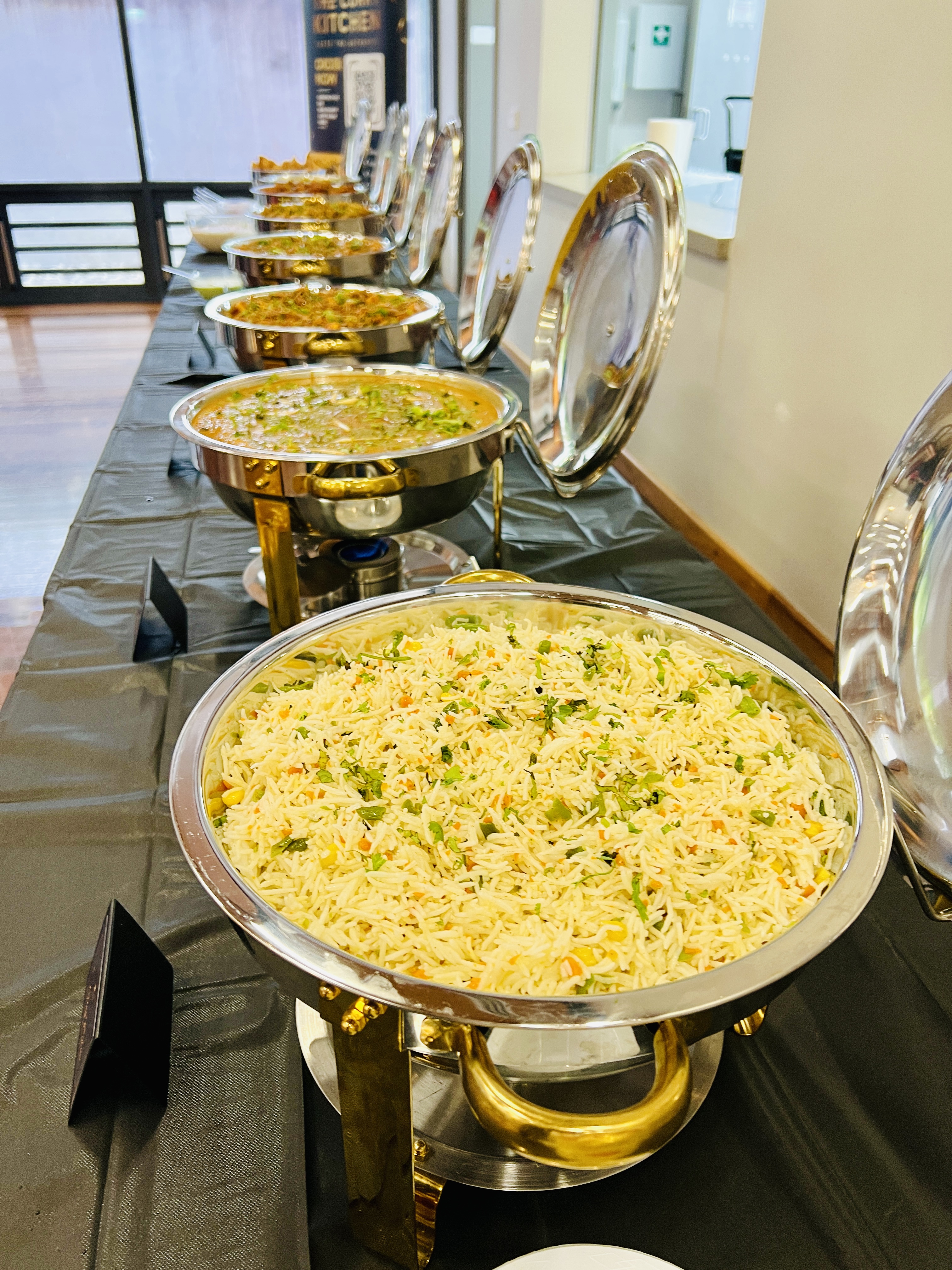 Indian catering platter presentation